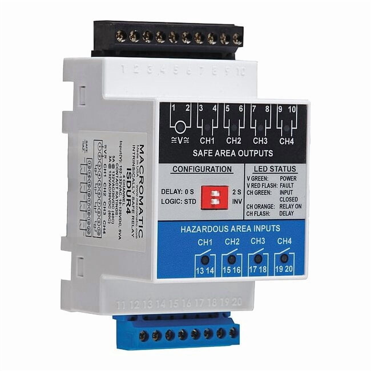 Macromatic DIN Rail & Panel, General Purpose Relay, Square, 0 Pins, Screw ISDUR4