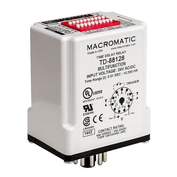 Macromatic MultiFunTimeDelayRelay, 24V AC/DC, 8Pins TD-88168