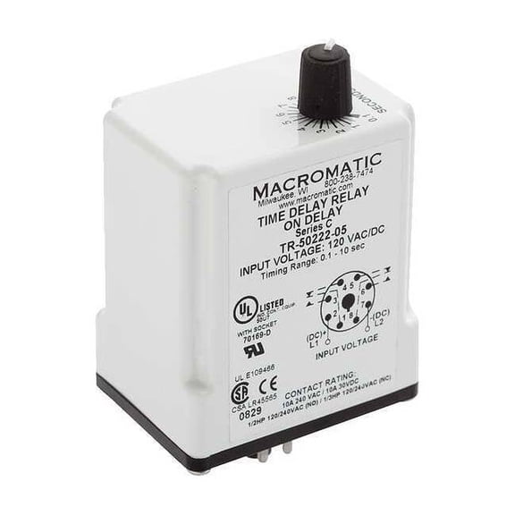Single Function Time Delay Relay, Octal, Interval, 1 Functions 24V AC/DC, DPDT