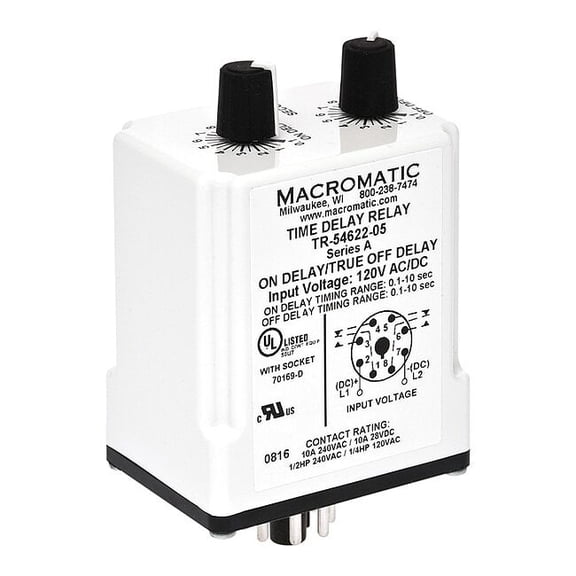 Macromatic SinFunTimeDelayRelay, 24VAC/DC, 8Pins TR-55128-14