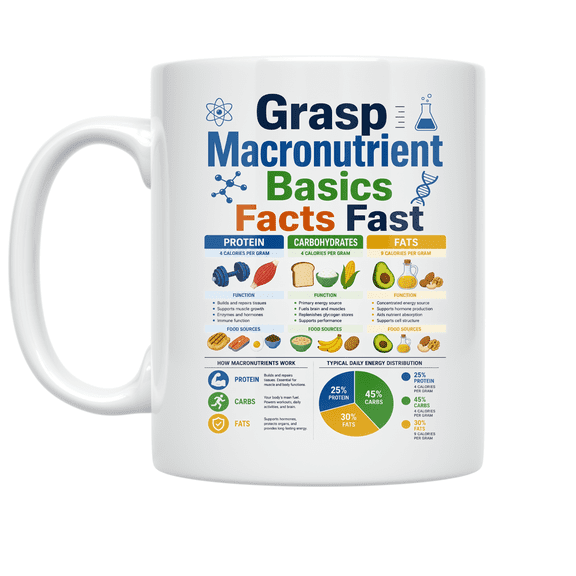 Macronutrient Basics Essentials - Health Enthusiast - 11 oz Ceramic Coffee Mug
