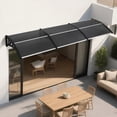 thumbnail image 1 of Macrout 115.9”x 37.8”Outdoor Window Awning Exterior with Polycarbonate Panels for Door Entrance, Air Conditioner, Front and Back Patio Door Canopy for Sun Shelter, UV, Rain, Snow Protection(Gray), 1 of 10