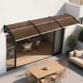 thumbnail image 1 of Macrout 115.9”x 37.8”Outdoor Window Awning Exterior with Polycarbonate Panels for Door Entrance, Air Conditioner, Front and Back Patio Door Canopy for Sun Shelter, UV, Rain, Snow Protection(Brown), 1 of 10