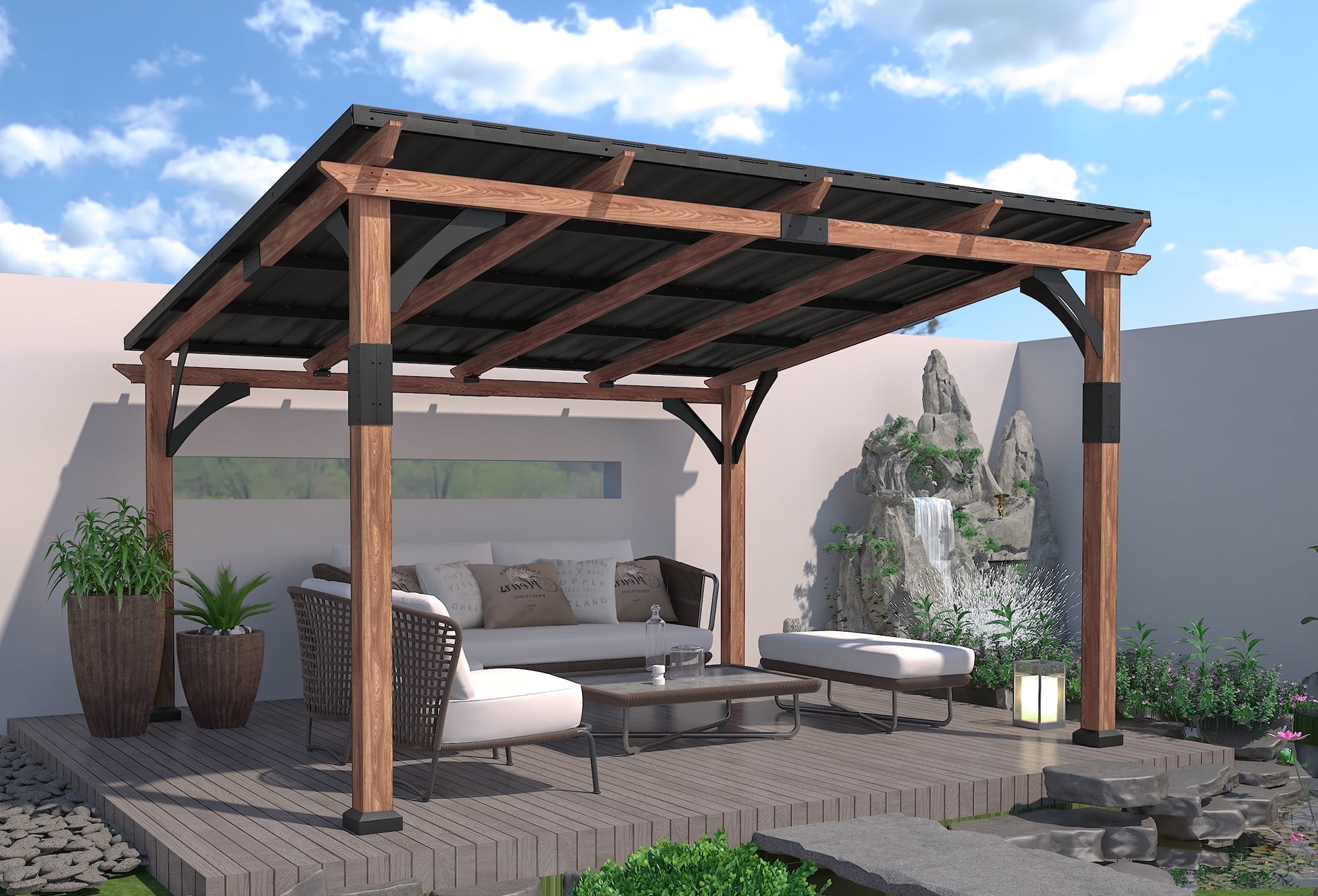 Macrout Outdoor Gazebo 12'x14', Heavy Duty Pergola, Aluminum Frame ...