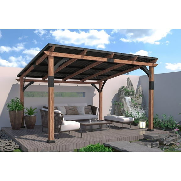 Macrout Outdoor Gazebo 12'x14', Heavy Duty Pergola, Aluminum Frame