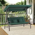 thumbnail image 1 of MCombo 3-Seat Outdoor Patio Swing Chair, Adjustable Backrest and Canopy 4068 (Green), 1 of 9