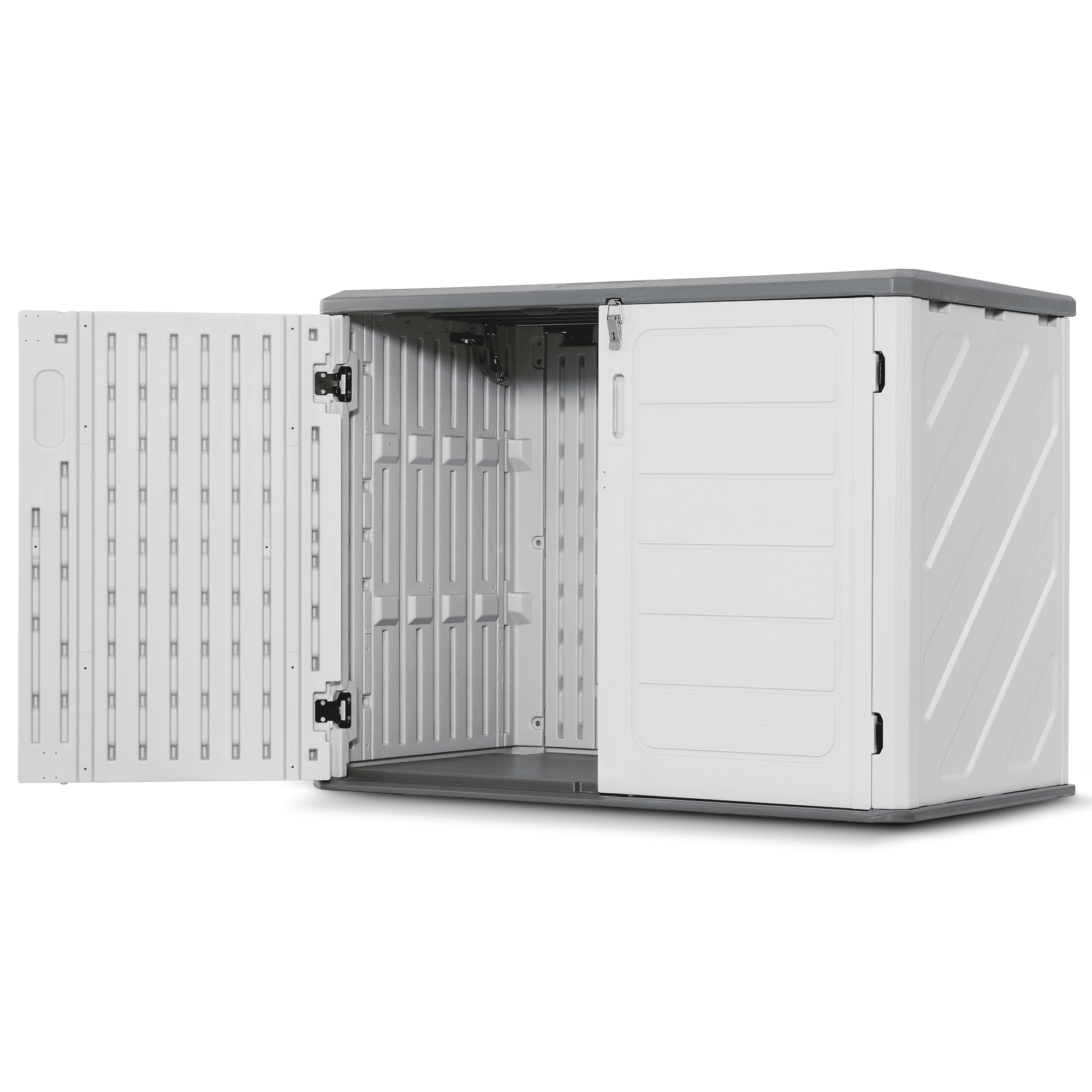 Macrout Small Outdoor Storage Shed, 4.3 x 2.5 ft Waterproof Resin Cabinet for Garden, Patio, and Backyard
