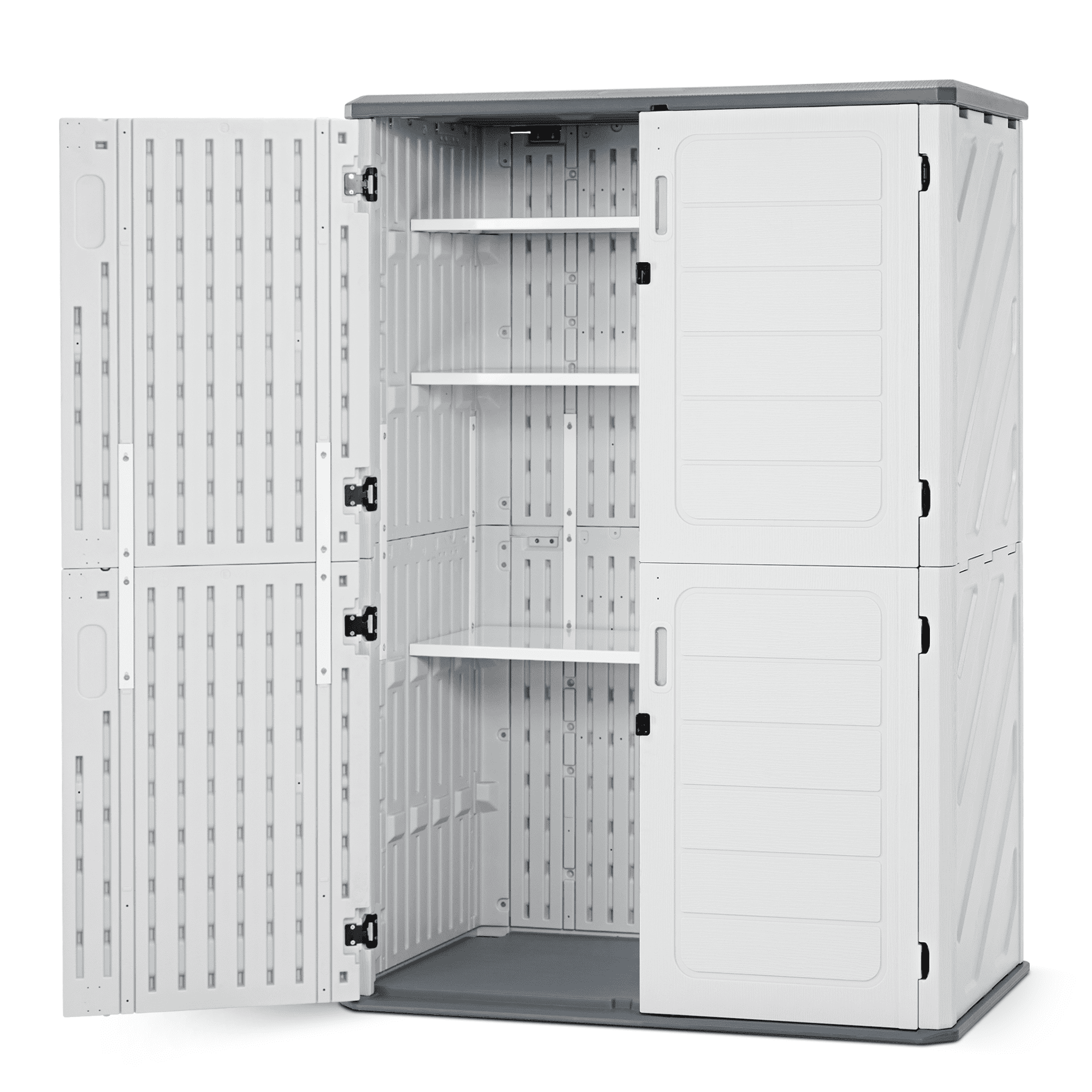 Macrout 4.3 x 2.5 ft Vertical Outdoor Plastic Storage Cabinet with ...