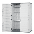 thumbnail image 1 of Macrout 4.3 x 2.5 ft Vertical Outdoor Plastic Storage Cabinet with Floor, Resin Garden Tool Shed, 1 of 9
