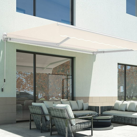 Macrout Patio Awning 10x8 Feet Sunshade Canopy for Manual Retractable Awnings, 4627 (Beige)