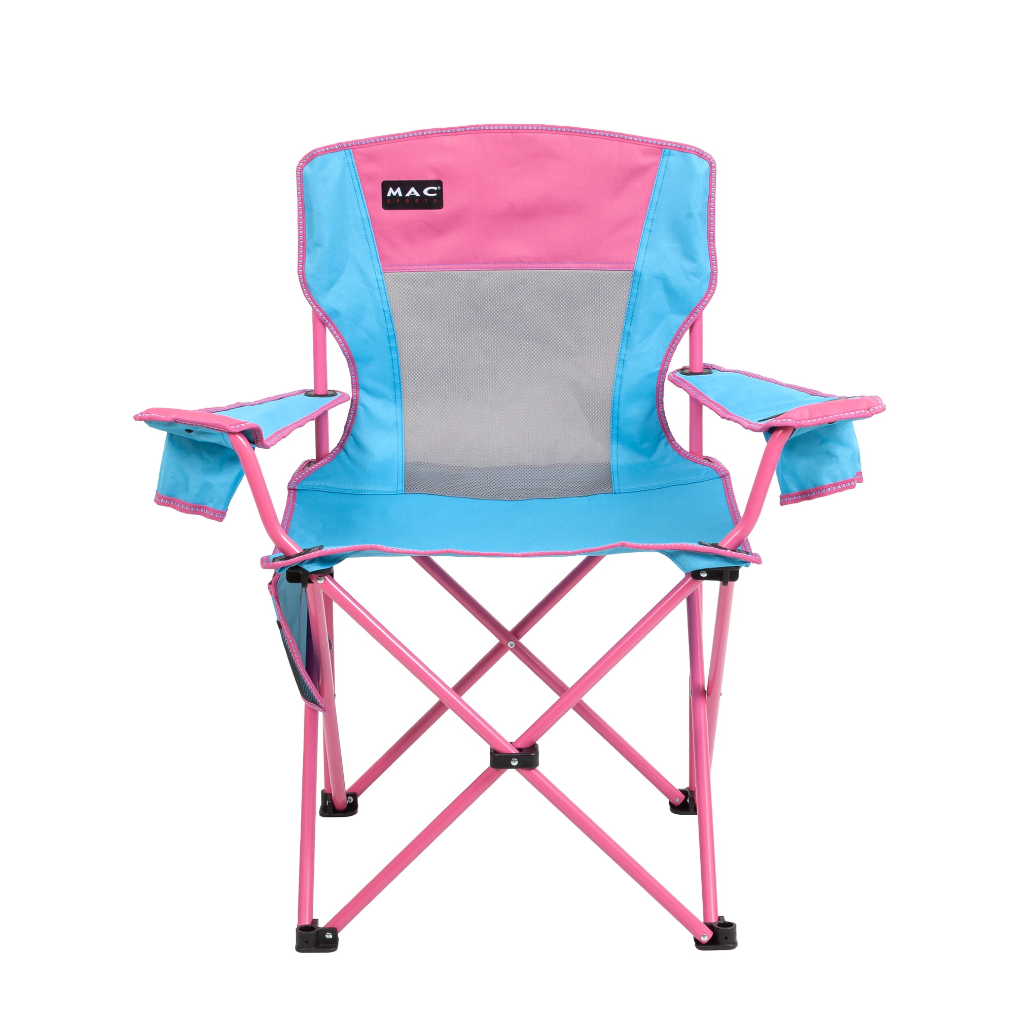 Macsports Oversized Armchair with Cupholders, Blue with Pink Accents and Frame