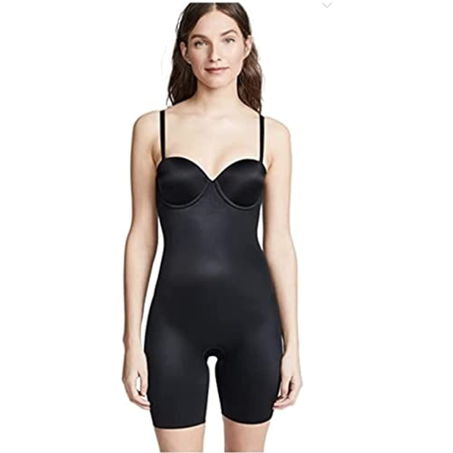 Macy's Black Suit Your Fancy Cupped Mid-Thigh Bodysuit (XL) 