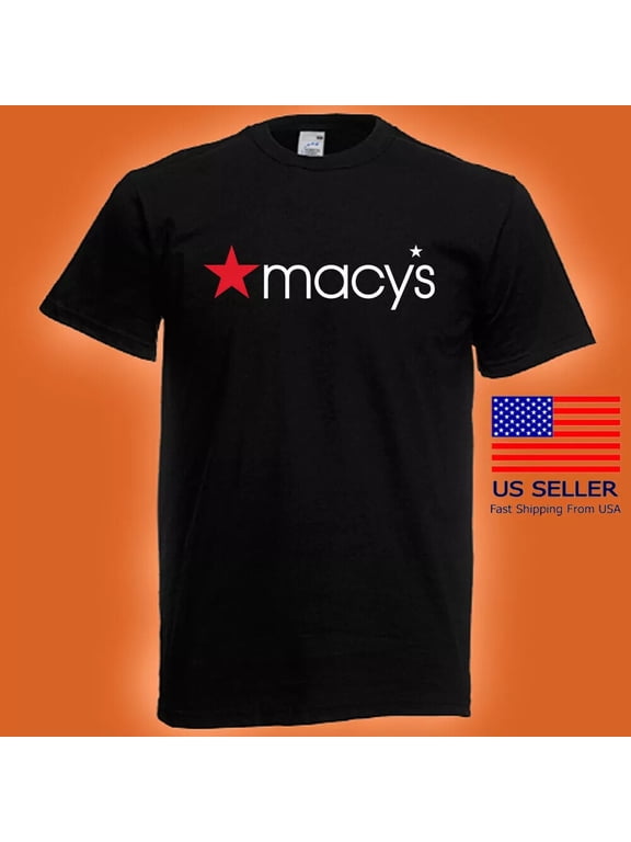 Macy's Retail Store Men's Black T-shirt Size S to 5XL
