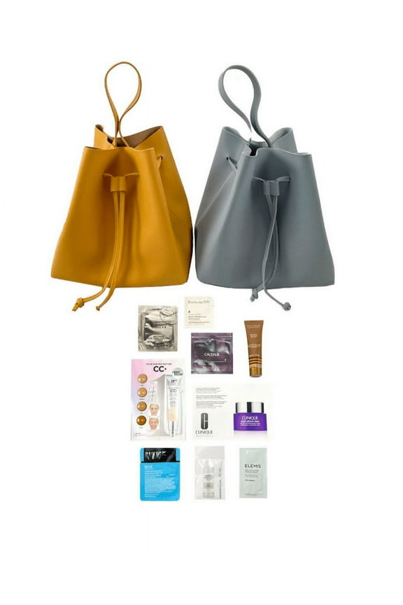 Women Shopping Shoulder Grey Tote With Free Gift Makeup & Skincare Samples