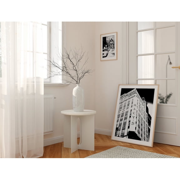 Macys NYC Modern Cityscape Black and White Wall Art, Unframed Paper Poster 11x14in
