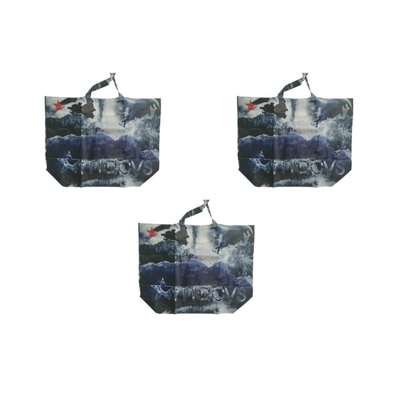 Macys X Oceancycle from Beach to Bag 1 Reusable Shopping Tote Bags Choose Style, Blue Black, Large – Set Of 3 Blue, Large
