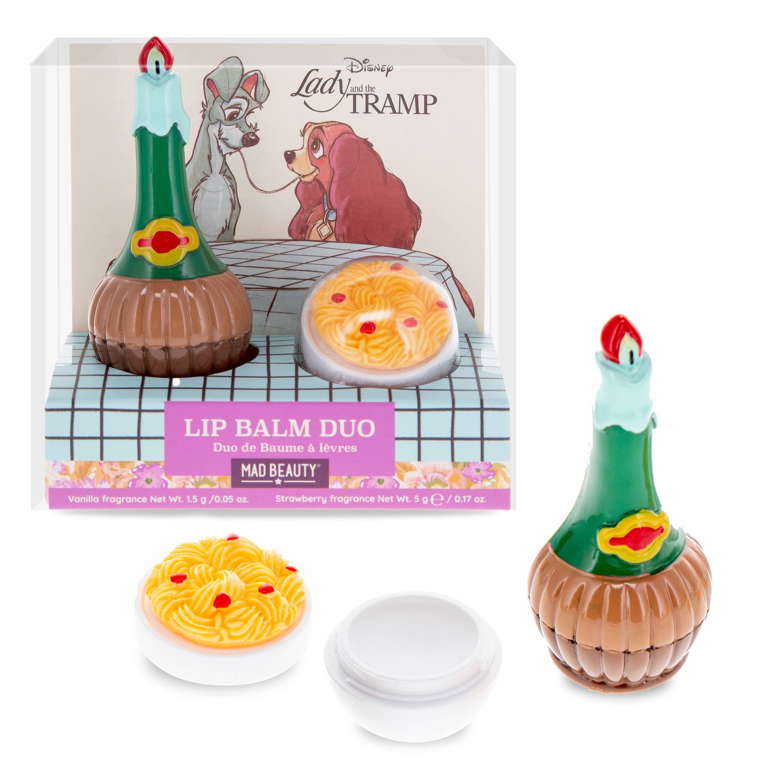 Mad Beauty Lady & The Tramp Lip Balm Duo, Vanilla, Strawberry Scent ...