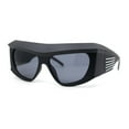 thumbnail image 1 of Mad Brow Line Super Thick Temple Angular Flat Top Plastic Sunglasses All Black, 1 of 1