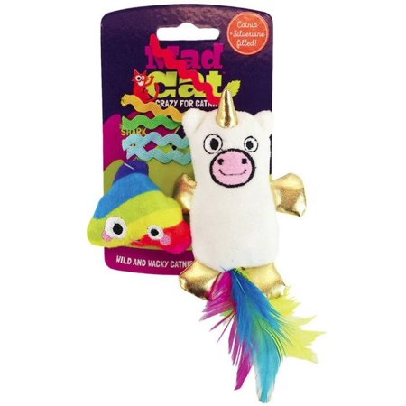 Mad Cat Mewnicorn Cat Toys with Catnip & Silvervine, Multicolor