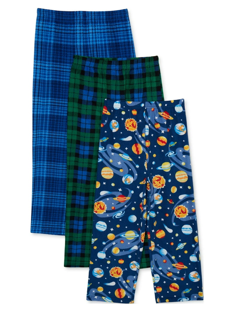 Mad Dog Boys Fleece Pajama Sleep Pants, 3-Pack, Sizes 6-16