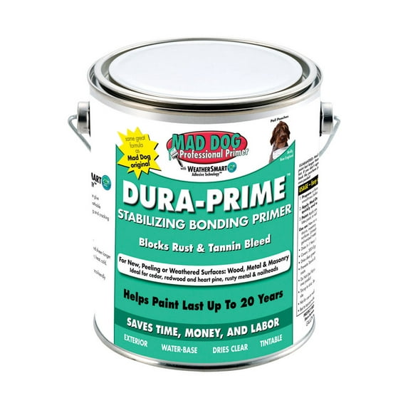 Mad Dog Paint Products MDP100 1 Gallon Clear Exterior Primer Stops Peeling Rust & Tannin - Translucent Green