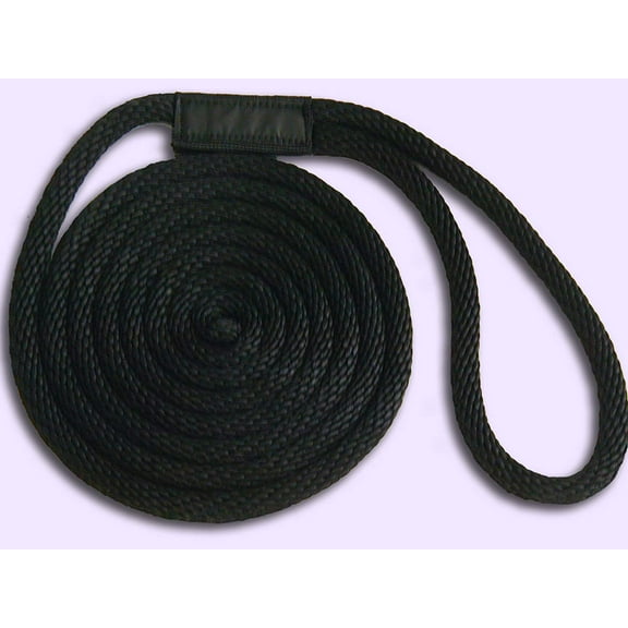 Mad Dog Products Black 1/2" x 10' Double Braid Nylon Dock Line with UV Proof Rope