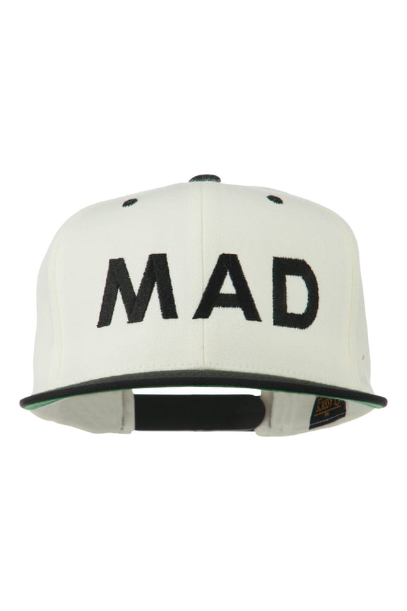 Mad Embroidered Two Tone Snapback Cap - Natural Black OSFM