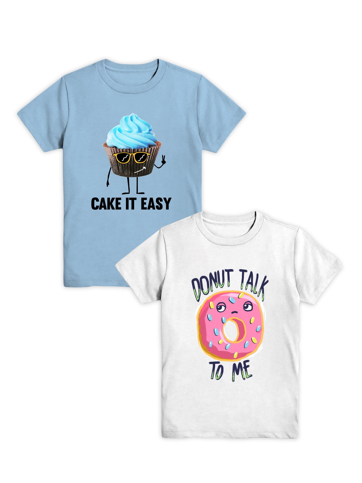 Mad Engine Boys Sassy Pastries Short Sleeve Graphic Crew Neck T-Shirt, 2-Pack, Sizes XS-2XL (Boys & Big Boys)