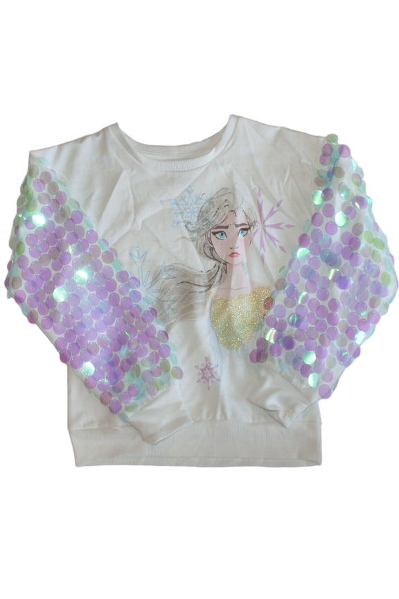 Disney Frozen 2 Sequin Long Sleeve Little Girls' Sweatshirt Small (6/6X)