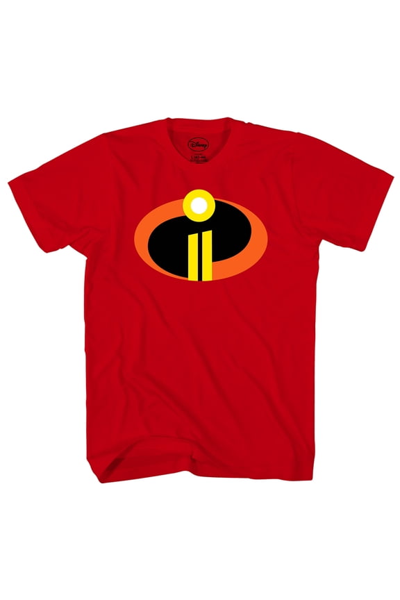 Mad Engine Disney The Incredibles 2 Logo Men's Adult Graphic Tee T-Shirt (Red, Small)
