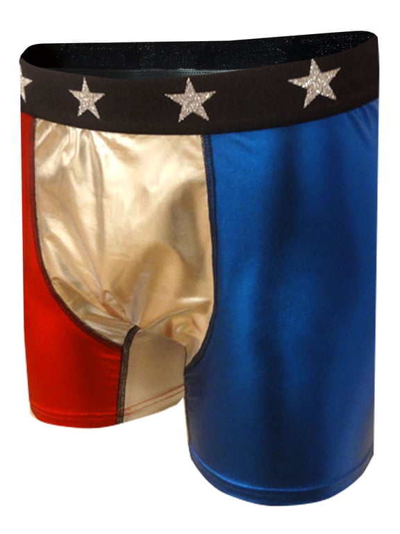 Mens American Flag Patriotic Boxer Briefs (Small)