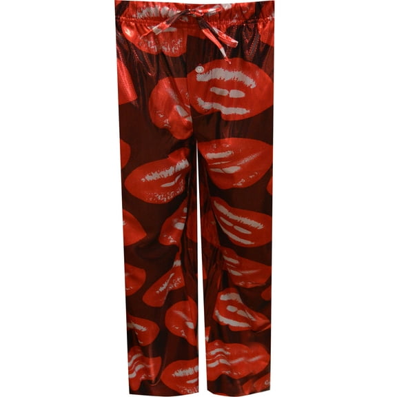 Mad Engine Mens Love and Kisses Loverboy Liquid Satin Lounge Pants (Small)