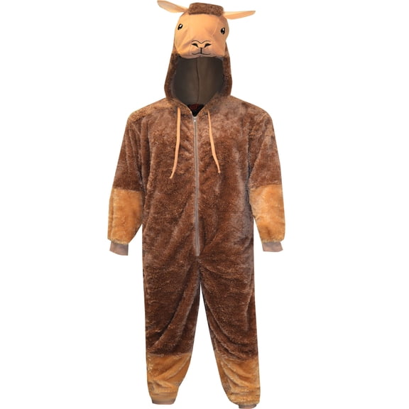 Mad Engine Mens Llama Onesie Hooded Union Suit Pajama (Large)