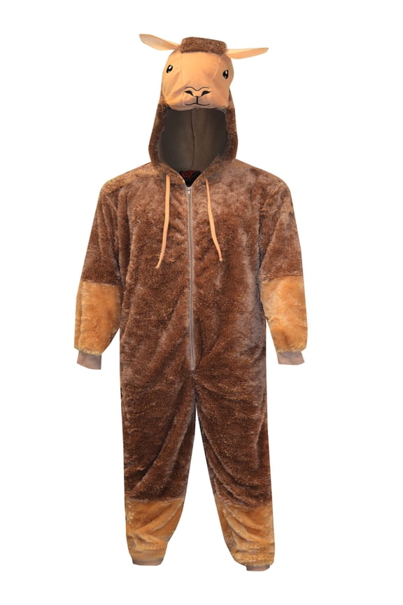 Mens Llama Onesie Hooded Union Suit Pajama (Medium)