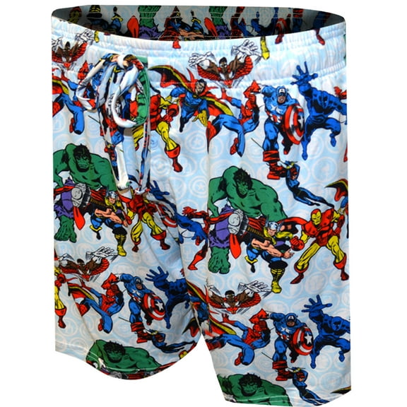 Mad Engine Mens Marvel Comics Heroes Collection Lounge Shorts (Medium)