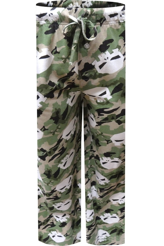 Mens Marvel Comics The Punisher Green Camo Lounge Pants (Small)