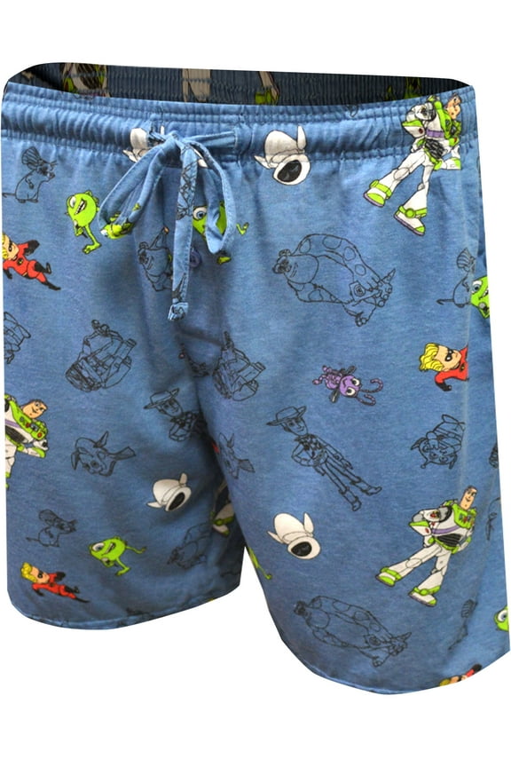 Mens Pixar Characters Toy Story Incredibles Dory Collage Lounge Shorts (Large)