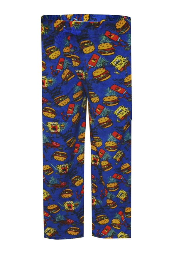 Mens SpongeBob and the Krabby Patties Plush Lounge Pants (2X)