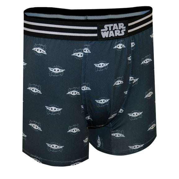 Mad Engine Mens Star Wars Mandalorian Grogu Performance Boxer Brief (Small)
