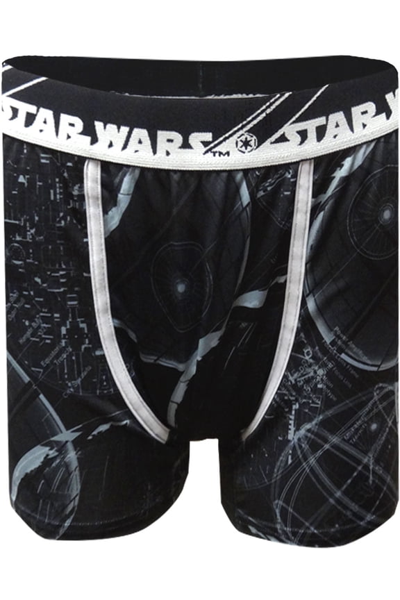 Mens Star Wars Rogue One Death Star Performance Boxer Brief (Small)