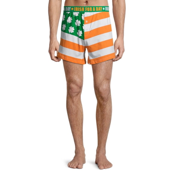 Mad Engine St. Patrick's Irish For A Day Shamrock Flag Men's Boxer Shorts