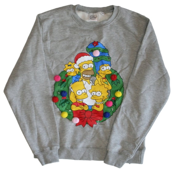 Mad Engine The Simpsons Men's Christmas Light-Up Sweatshirt Ugly Sweater (Medium)