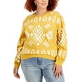 thumbnail image 1 of Mad Engine Womens Trendy Plus Size Aztec Sweatshirts, Yellow, 3X, 1 of 3