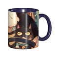 thumbnail image 1 of Mad Fat Cat Coffee Mug Fun Custom Ceramic Mugs 11oz Navy Blue, 1 of 5