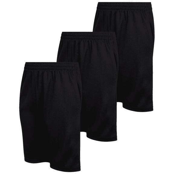 Mad Game Boys Active Shorts - 3 Pack Lightweight Performance Mesh Basketball Shorts (8-18)