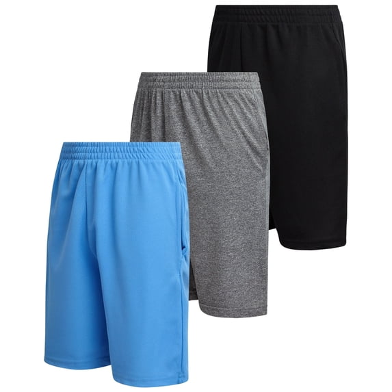 Mad Game Boys Active Shorts - 3 Pack Lightweight Performance Mesh Basketball Shorts (8-18)