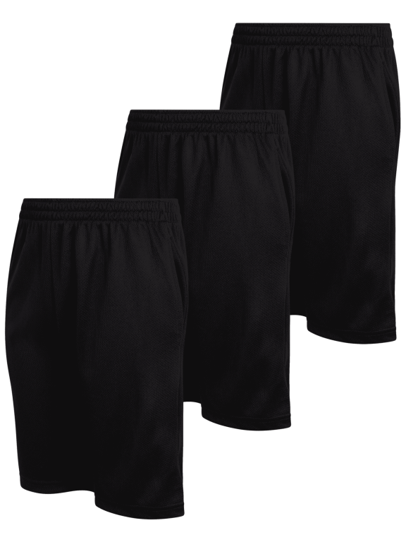 Mad Game Boys Active Shorts - 3 Pack Lightweight Performance Mesh Basketball Shorts (8-18)