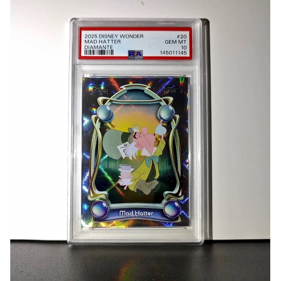 Mad Hatter 2025 Topps Disney #20 Winter Variant Card Alice inland PSA 10