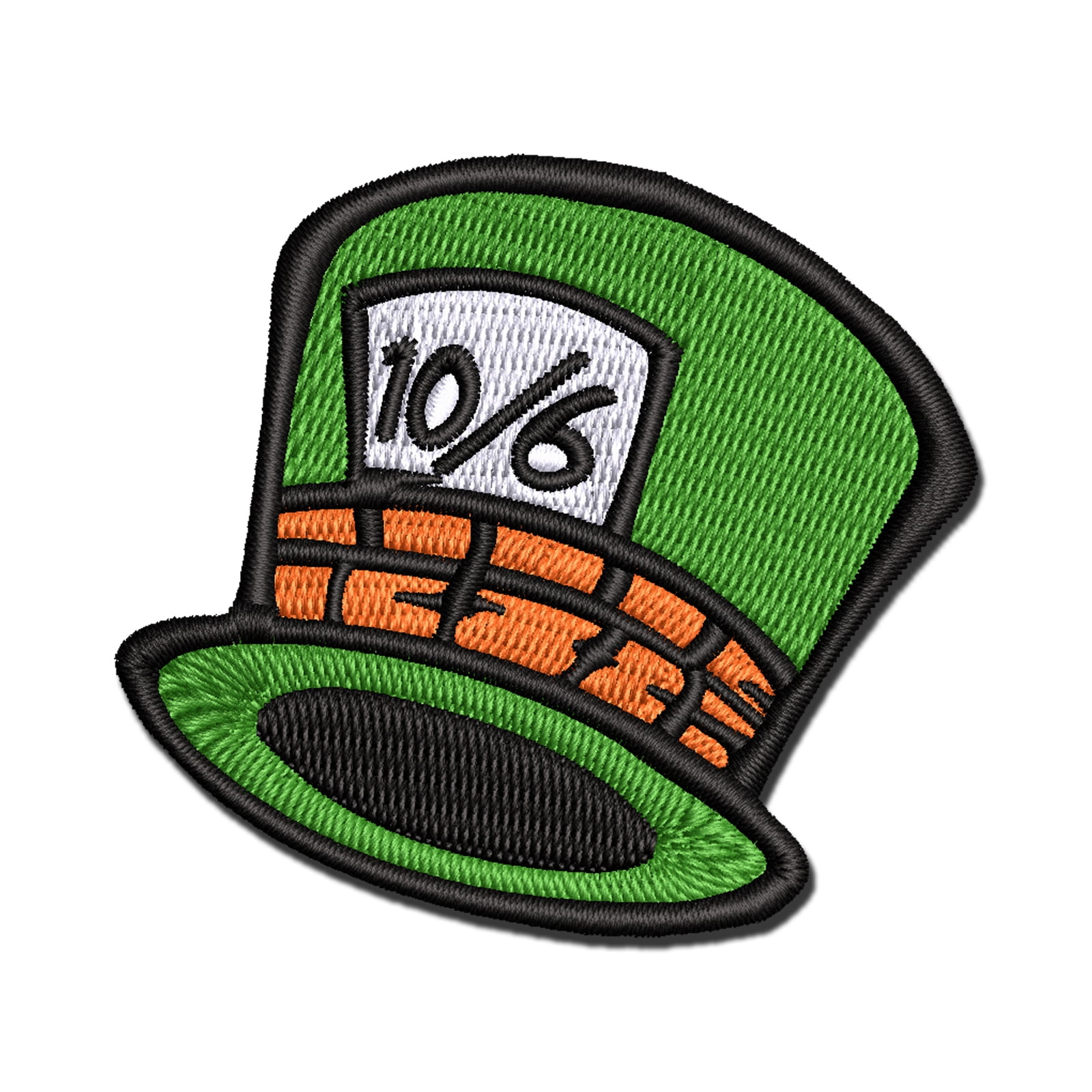 Mad Hatter Hat from Alice in Wonderland Applique Multi-Color Embroidered Hook & Loop Patch - 3.5 Inch Large