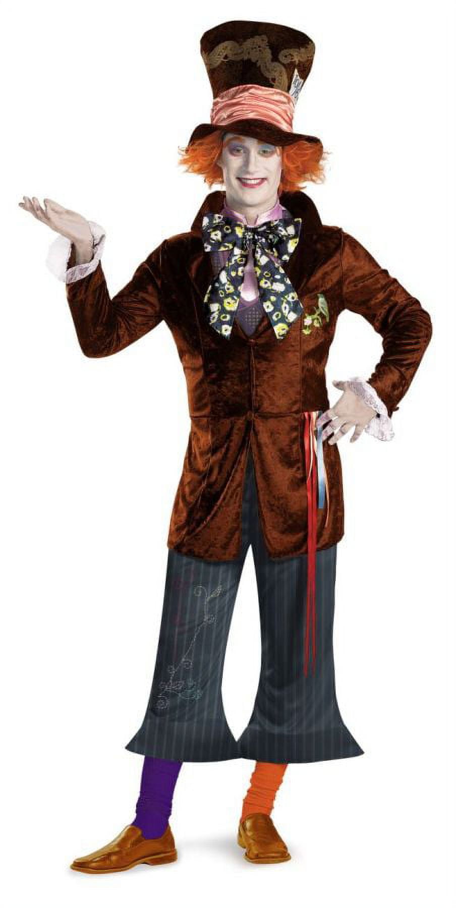 Alice In Wonderland Mad Hatter Mens Adult Fancy Dress Halloween Costume